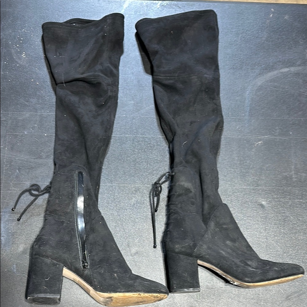 Aldo Black Over-the-Knee Boots with Suede Finish